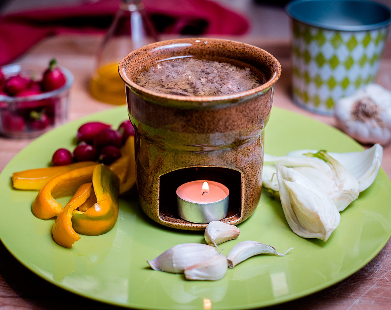 Bagna cauda with walnut oil